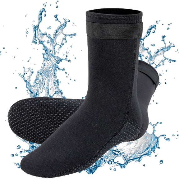 3mm Neoprene Wetsuit Booties, Non-Slip Adjustable Diving Socks, Size XL