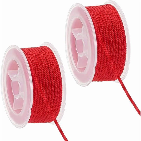 3mm Nylon Cord Red Thread Nylon String Cording for Crafts Kumihimo Macrame Cord Chinese Knotting Cords for Bracelet Jewellery Making DIY Crafts 11 Yards
