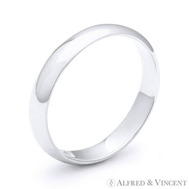 3mm Plain Dome Wedding Band in Plain Solid .925 Sterling Silver