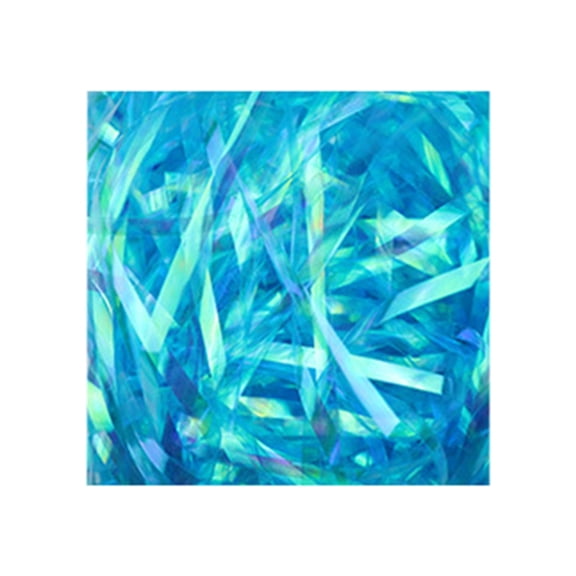3mm Raffia Grass, Gift Box Filler & Embellishment, Holographic Shred for Birthday, Wedding, and Holiday Present Wrapping and Decorative Accents