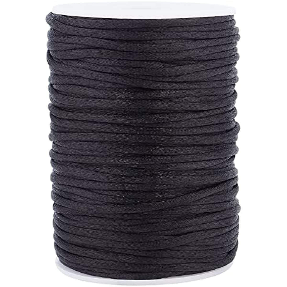 3mm Rattail Silk Cord 54 Yards Black Strong Thread Chinese Knot Thread  Silky Beading String for Halloween Friendship Bracelet Necklace Macrame  Trim