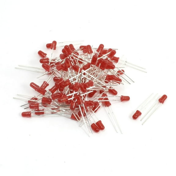 3mm Red Head Diffused Light Emitting Diode 100Pcs