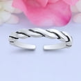 thumbnail image 1 of 3mm Rope Toe Band Ring 925 Sterling Silver Thin Adjustable Stylish Rings For Women, 1 of 5