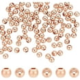 thumbnail image 1 of 3mm Rose Golden Spacer Beads 100 Pcs Brass Round Spacers Beads Mini Loose BeadsSmooth Ball Beads, 1 of 9
