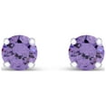 thumbnail image 1 of AFFY 3mm Round Cut Simulated Alexandrite Stud Earrings in 14k Yellow Gold Over Sterling Silver, 1 of 5