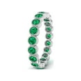 thumbnail image 1 of 3mm Round Green Zircon 925 Sterling Silver Full Eternity Valentines Day Gifts Ring, 1 of 3