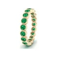 thumbnail image 1 of 3mm Round Green Zircon 925 Sterling Silver Gold Vermeil Full Eternity Mother's Day Gift Ring, 1 of 3