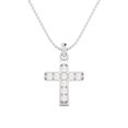 thumbnail image 1 of 3mm Round Pearl 925 Sterling Silver Holy Cross Valentines Day Gifts Pendant Necklace Jewelry, 1 of 3