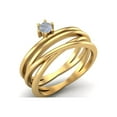 thumbnail image 1 of 3mm Round Rainbow 925 Sterling Silver Gold Vermeil Twisted Mother's Day Gift Ring, 1 of 4