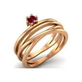 thumbnail image 1 of 3mm Round Ruby 925 Sterling Silver Rose Vermeil Twisted Valentines Day Gifts Ring, 1 of 4