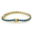 thumbnail image 1 of 3mm Royal Blue Moissanite Tennis Bracelets Round Cut D Color VVS1 Clarity Diamond Tennis Bracelets S925 Sterling Silver Bracelets for Women（6-9 inchs）, 1 of 6