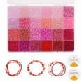thumbnail image 1 of 3mm Seed Beads for Jewelry Making, 5200pcs Small Glass Seed Beads Kit with Elastic String for Bracelet Making, Tiny Craft Beads for DIY Art Craft (Red), 1 of 7