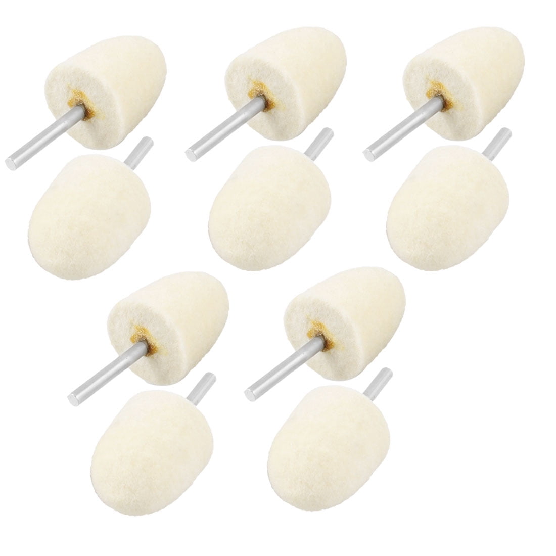 3mm Shank 20mm Diameter Conical Wool Felt Bobs Buffing Tool 10 Pieces