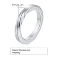 thumbnail image 1 of 3mm Silver/Gold/Black Mobius Ring Women's Stainless Steel Wedding Band Size 7-12, 1 of 9