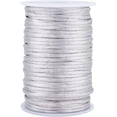 thumbnail image 1 of 3mm Silver Silky String Rattail Silk Cord Chinese Knot Thread Thick Trim Cords Knitting Cord String for Craft Jewelry Bracelet Making Jewelry Making 54 Yards DIY, 1 of 8