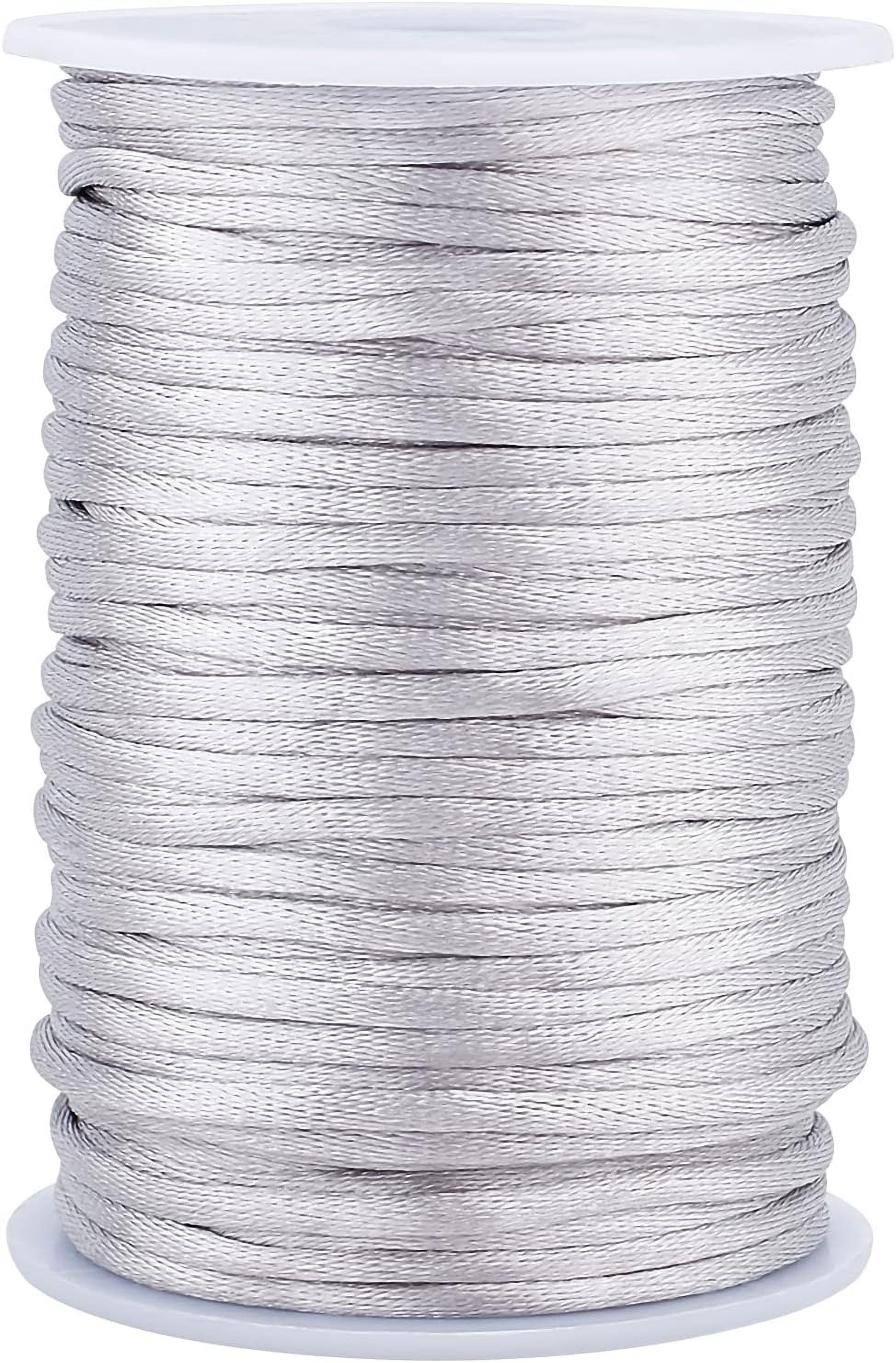 3mm Silver Silky String Rattail Silk Cord Chinese Knot Thread Thick ...