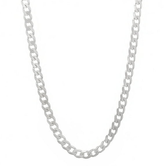 3mm Solid .925 Sterling Silver Flat Beveled Curb Choker Chain Necklace, 14 inches
