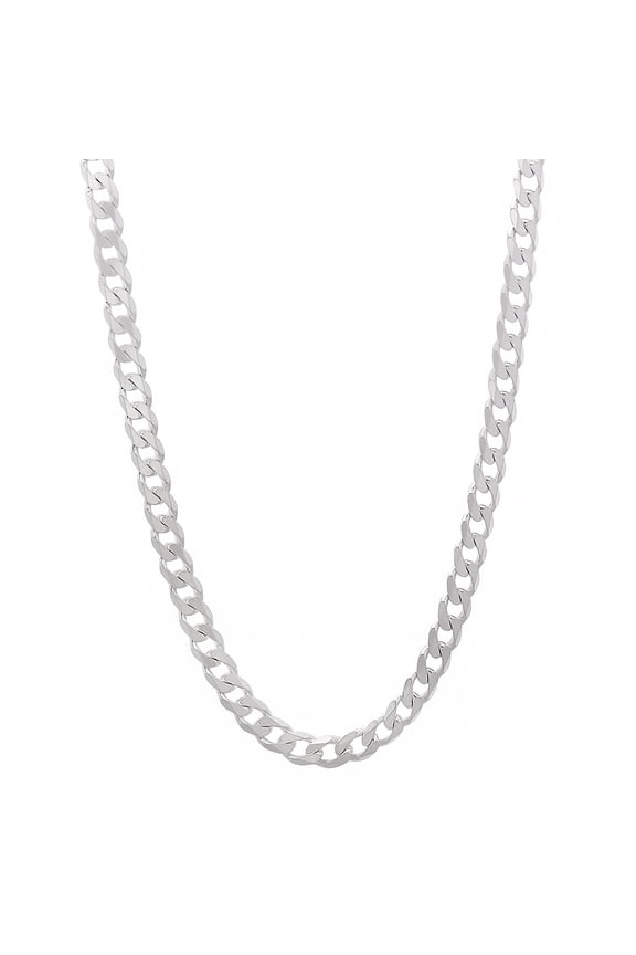 3mm Solid .925 Sterling Silver Flat Cuban Link Curb Chain Necklace, 26 inches