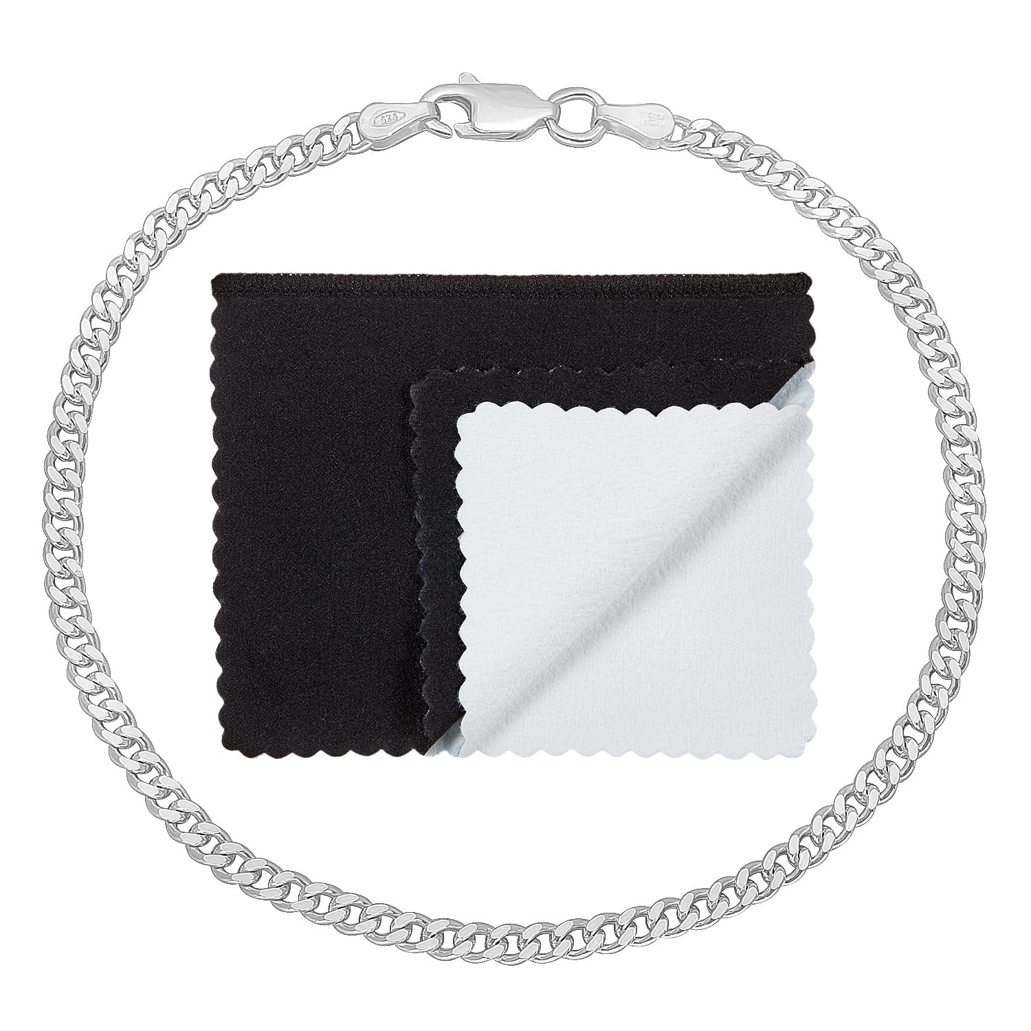 Sterling Silver Flat Curb Chain Anklets Sterling Silver Flat Curb Chain Anklets