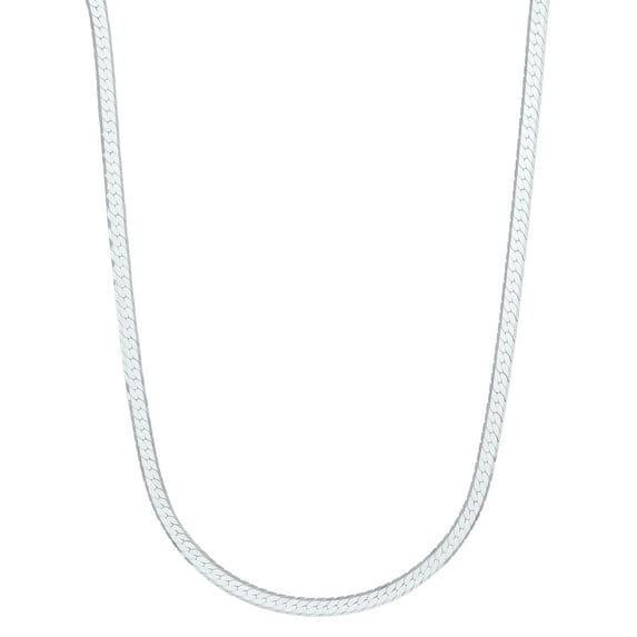 3mm Solid .925 Sterling Silver Flat Herringbone Chain Necklace, 24 inches