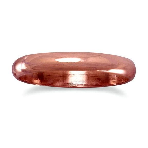 3mm Solid Copper Ring Size 8 Ring for Women