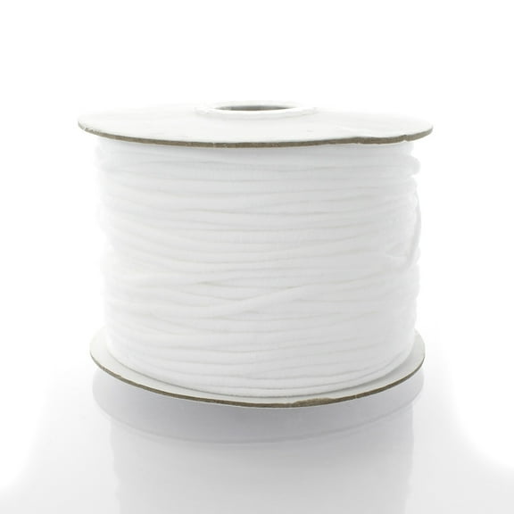 3mm Spandex Skinny Elastic Cord White 25 Yard