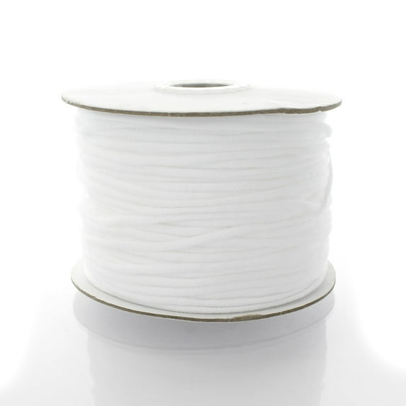 3mm Spandex Skinny Elastic Cord White 25 Yard