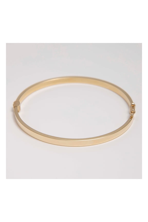3mm Square Tube Women's Adult Bangle Bracelet 14K Yellow Gold, 5.46 Gr- Goldum NYC
