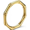 thumbnail image 1 of 3mm Stainless Steel Classic Plain Bamboo Style Stackable Wedding Band Ring, 1 of 2