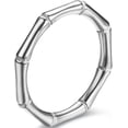thumbnail image 1 of 3mm Stainless Steel Classic Plain Bamboo Style Stackable Wedding Band Ring, 1 of 1