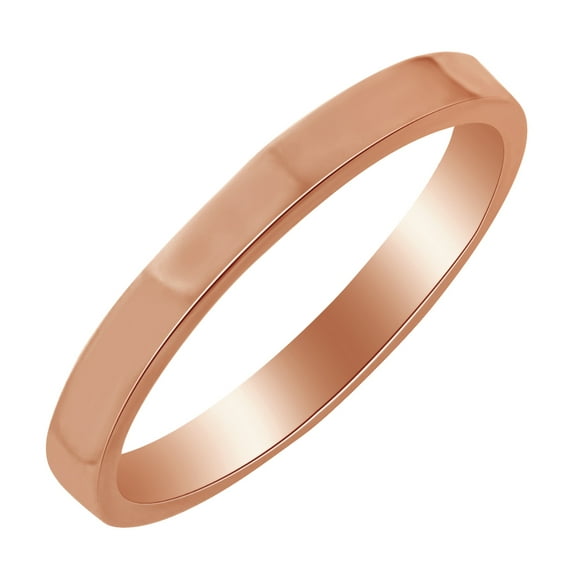 AFFY 3mm Standard Flat Comfort Fit Band Ring in 10k Rose Gold Ring Size - 13.5