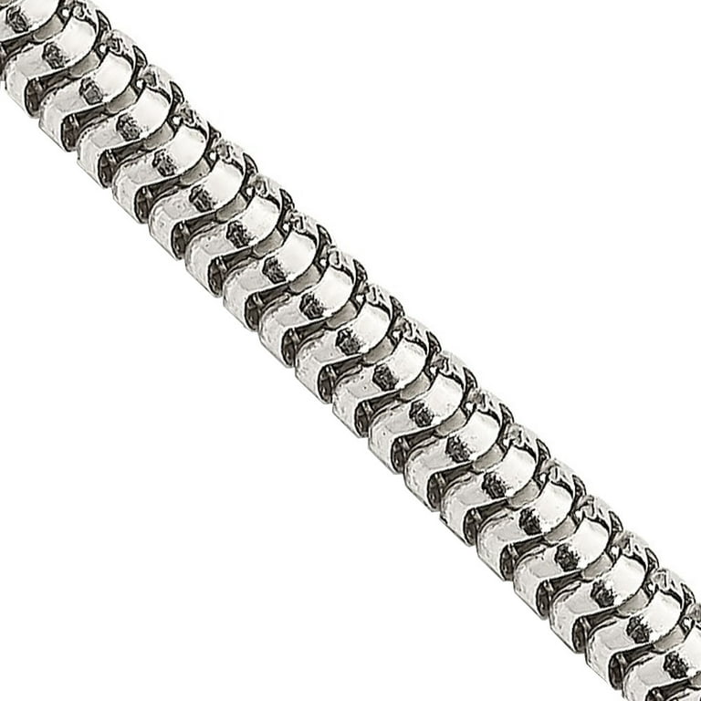 3mm Sterling Silver Solid Classic Round Snake Chain Necklace 30 Inch
