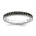thumbnail image 1 of 3mm Sterling Silver Stackable Marcasite Band Ring - Size 5, 1 of 2