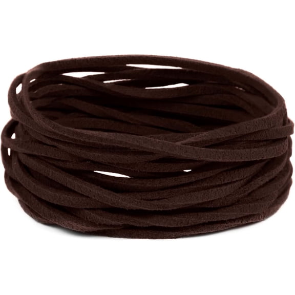 3mm Suede Leather Cord Faux String Flat Lace Strip, Jewelry Velvet Thread for Making, Necklace, Bracelet, Beading and DIY Crafts (5.4 Yards, Coffee) Coffee x 5m