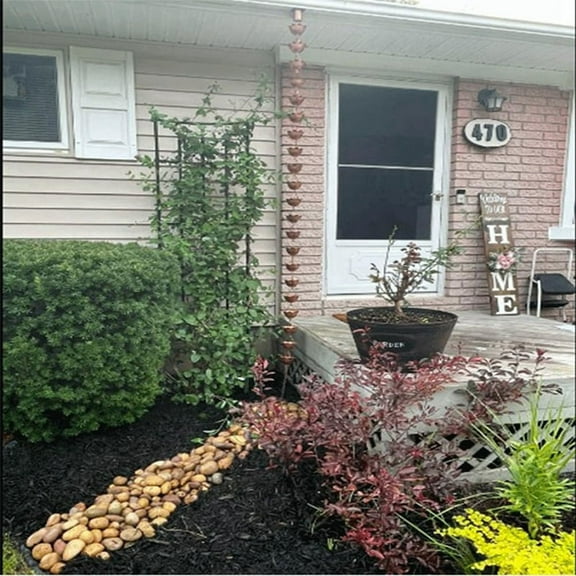 3mm Thk, 13 Inches Rain Chain Anchoring Stake Including 17 Inches Long-Chain -Coated Iron