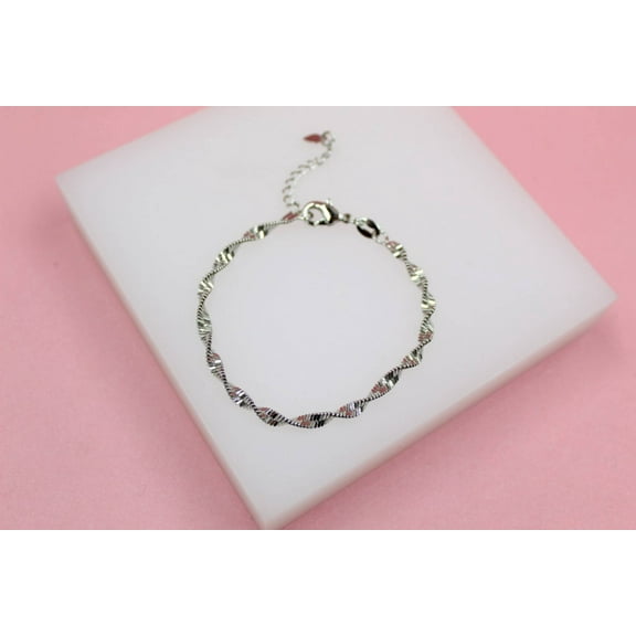 3mm Twisted Herringbone Bracelet (I393)