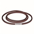 thumbnail image 1 of 3mm Wax Cord Choker Necklace Stainless Steel Clasp Thin 16"-30" Mens Necklace,Coffee-22inch, 1 of 26