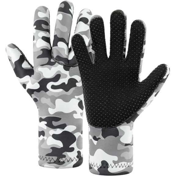 3mm Wetsuit Gloves, Camouflage Neoprene Gloves Anti-Slip Warm Diving Gloves for Men Women Open Water Swimming Surfing Kayaking