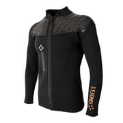 3mm Wetsuit Jacket Long Sleeve Neoprene Surfing Swimming Top for Men - Various Sizes - Black, S S