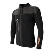3mm Wetsuit Jacket Long Sleeve Neoprene Surfing Swimming Top for Men - Various Sizes - Black, S S