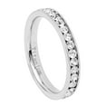 thumbnail image 1 of 3mm White Titanium IP Plated Eternity Ring with White CZs Wedding Band Ring For Men Or Ladies, 1 of 7