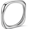 thumbnail image 1 of 3mm Width Stainless Steel  Shaped Stacking Wedding Band Promise Statement Ring, 1 of 1