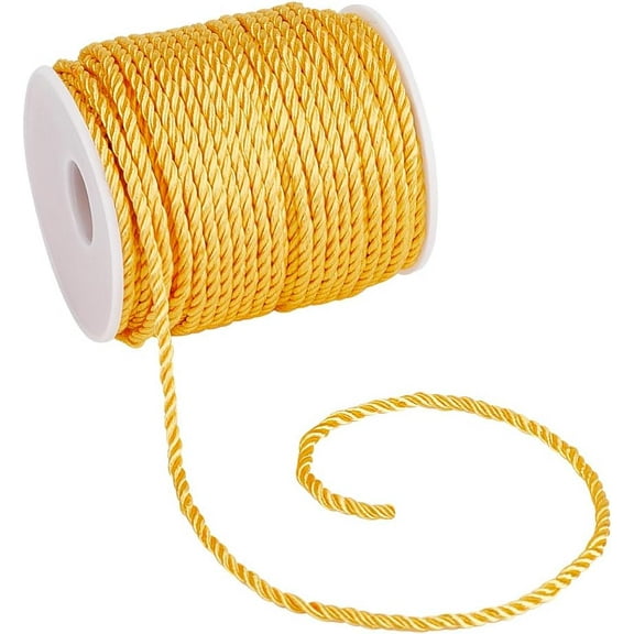 3mm Yellow Cord Trim 32 Yards Handmade Cording Window Ties Crafts Rope Graduation Honor Cords for Lampshade Clothing Handfasting Cord DecorativePale Goldenrod