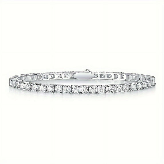 3mm moissanite tennis bracelet 925 sterling silver white gold and length optional