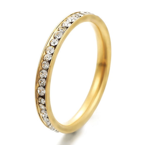 3mm-super Glue Rhinestone Ring For Men And Women