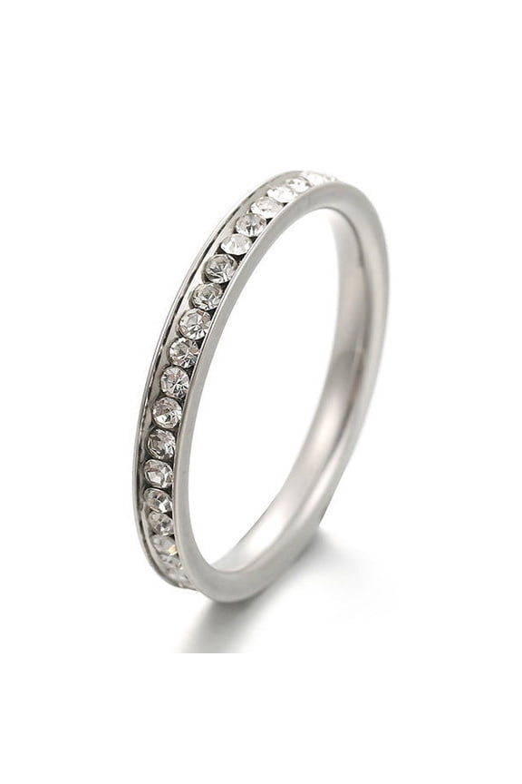 3mm-super Glue Rhinestone Ring For Men And Women