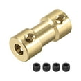 thumbnail image 1 of 3mm to 4mm Bore Rigid Coupling, 20mm Length 9mm Diameter, Copper Shaft Coupler Connector Brass Tone 4Pcs, 1 of 3