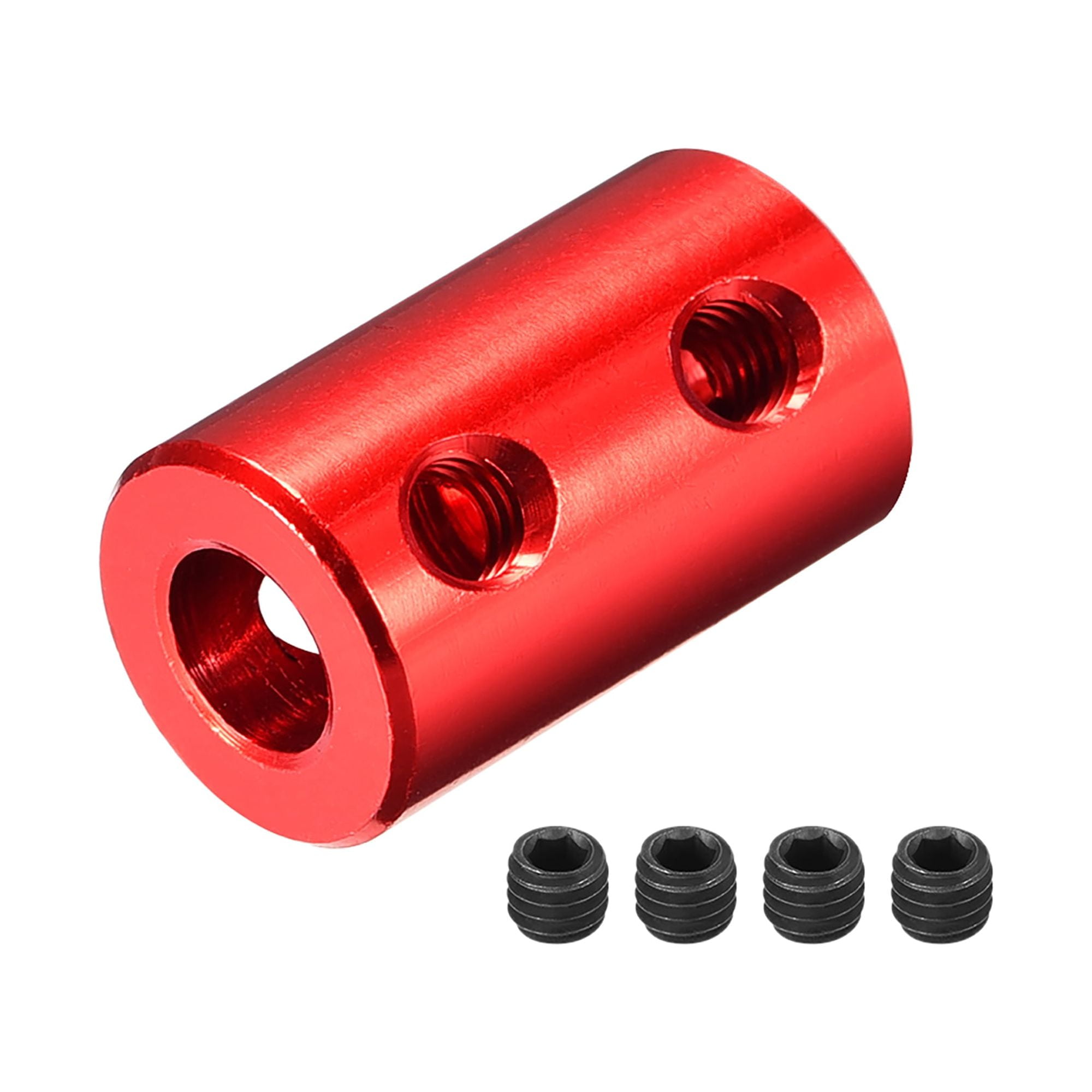 Accouplement Rigide Alu 3.17mm à 6mm - Longueur 25mm, Diamètre 14mm, Couleur Rouge