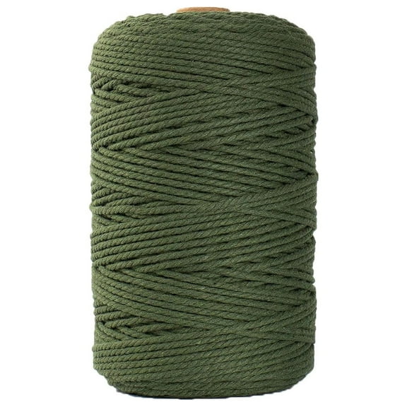 3mm x 100m Macrame Yarn Cord for DIY Crafts, ZzCityTK Premium Decorative Warp Thread Multi-Color Knitting Rope, Versatile Crafting Material for Wall Hangings Jewelry-Making Home Decor, Green