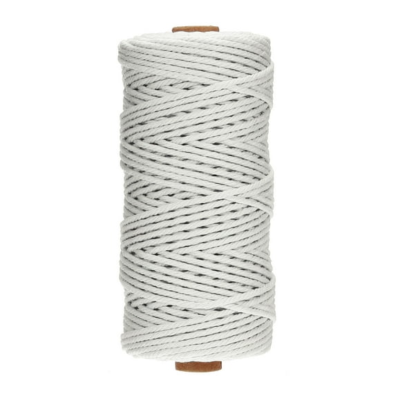 3mm x 109 Yard Macrame Cord Soft Cotton Colored Macrame Crafts Yarn, Beige